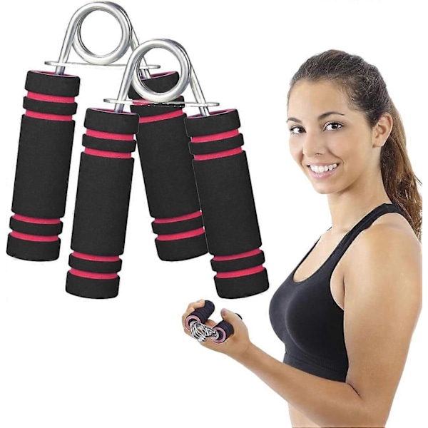 Underarmstränare för hand och fingrar - 35 LBS - För greppstyrka i metall - Greppstyrkeset (röd) 2-pack