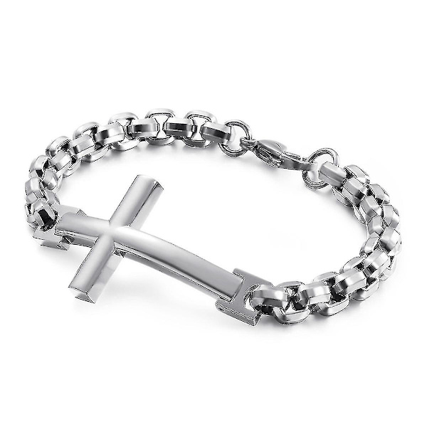 Herrar Korsarmband 316 Rostfritt Stål Armband Silver