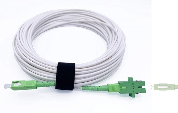 Optisk Modem Förlängningskabel Set Armerad Singlemode SC Patchkabel med Flänsanslutning för FTTH FTTB FTTP SC APC 15m / 49.2