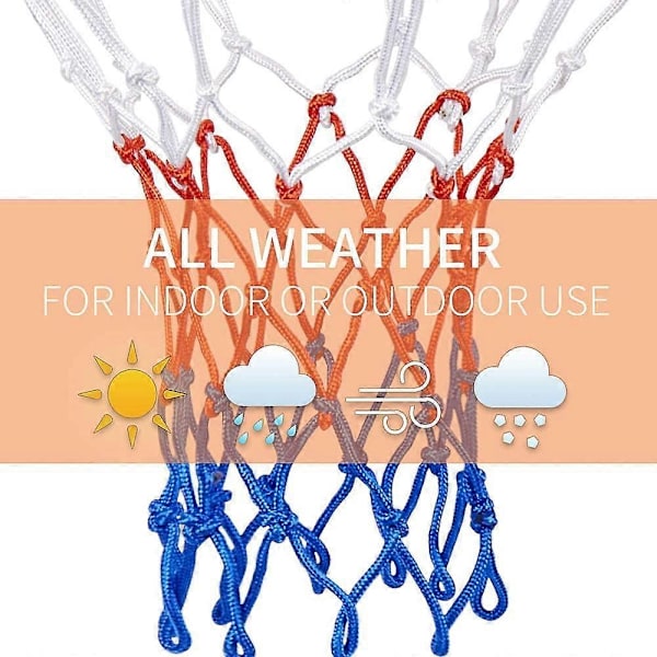 2 st Flerfärgat Basketnät, Ersättning, 12 Öglor L:50cm