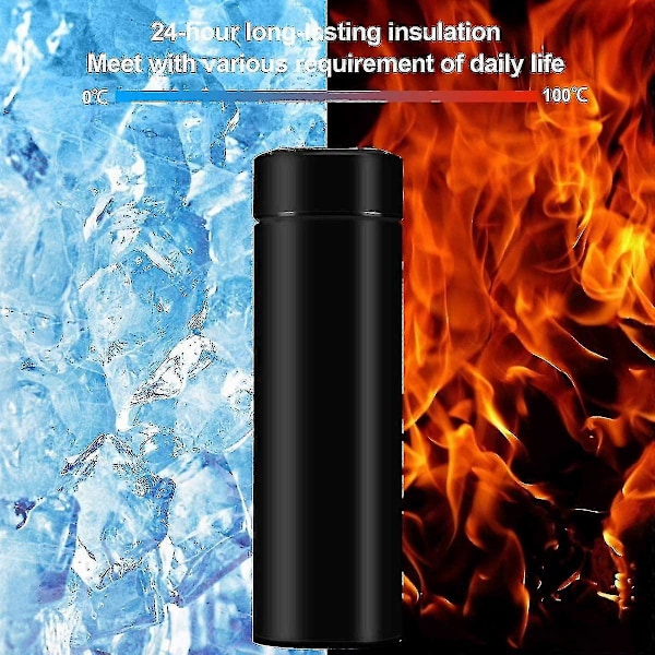 Te Infuser Flaska Termosar Vattenflaska, Resemugg Med Smart LCD Touch Screen, Håller Varmt Eller Kallt, Bärbar Bil Rese Te Kaffe Vakuum Termosar C