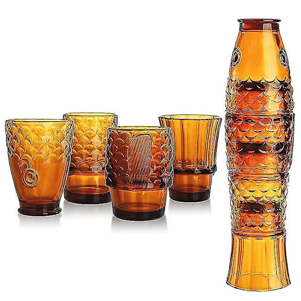 Koi Stack Slass Set Fiskformad Gobelet Cup Cocktail ölglas C3 601-700ml