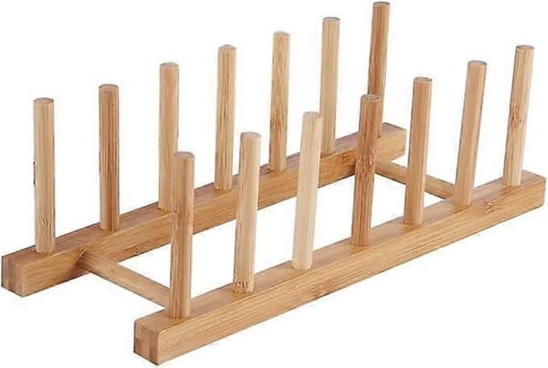 Galler Tallrikställ Trä Diskställ Avrinningsställ Trä Tallrikställ Bambu Diskställ Diskställ för Bestick Tallrikar