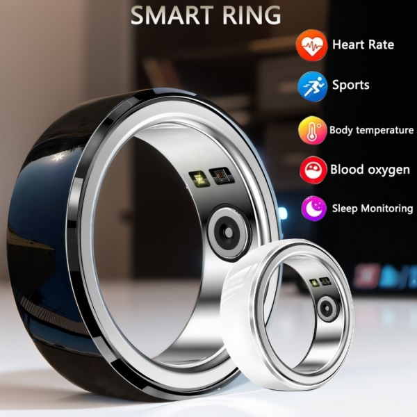 Smart Ring Män Kvinnor Puls Blod Syre Sömn Hälsomonitor Sportaktivitet Fitness Tracker Ringar för Android IOS 2024 Ny 12