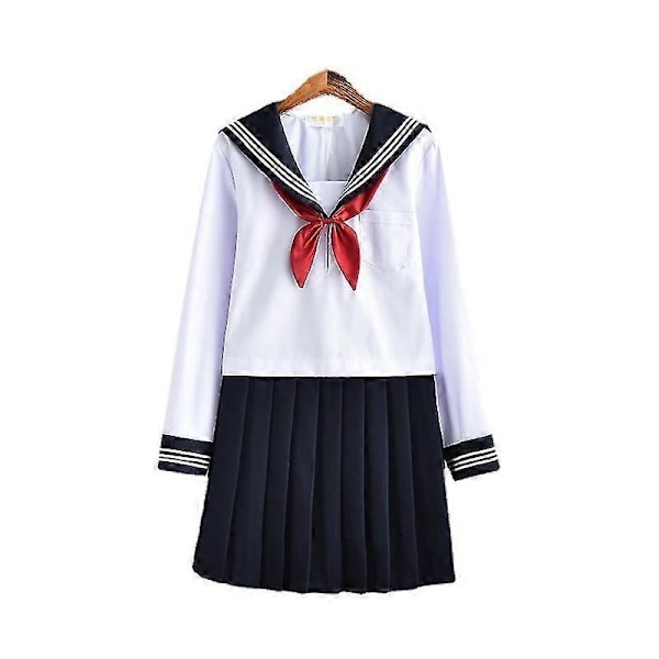 Japansk Sjömansskola Uniform Anime Cos Sjömansdräkt Långärmad M