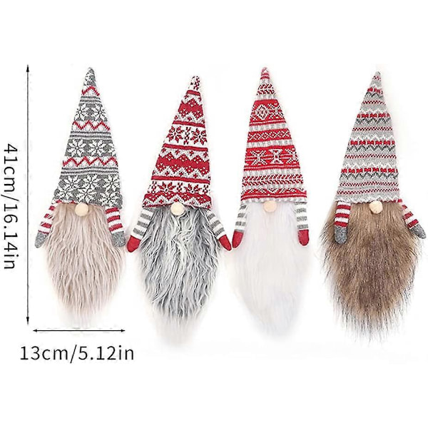 Gnome Vinflaskskydd, 4-pack Handgjorda Tomte Svenska
