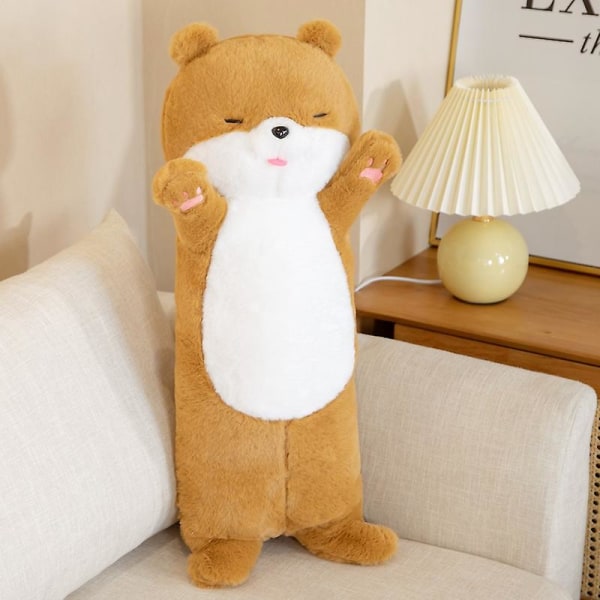 80 cm Big Long Sea Otter Plyschleksak Mjukt gosedjur Söt Otter Doll gray
