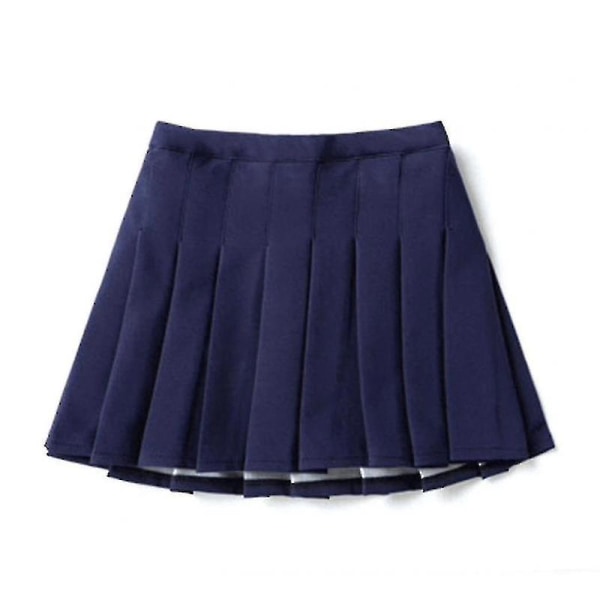 Bebetter Girls High Waisted Plisserad Dragkedja Tennis Style Skater Mini Kjol Navy Blue 160cm 13-14 Years