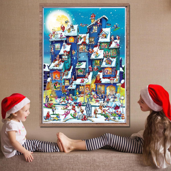 Julpussel Adventskalender Barn vuxenpussel, 24 dagars räkning Blind boxJ model