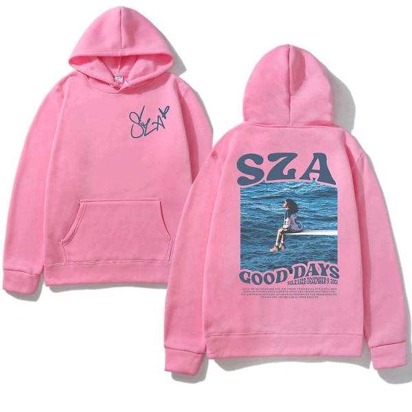 Höst Hoodie för Män och Kvinnor med SZA Musik Album SOS Grafik Pink 3XL