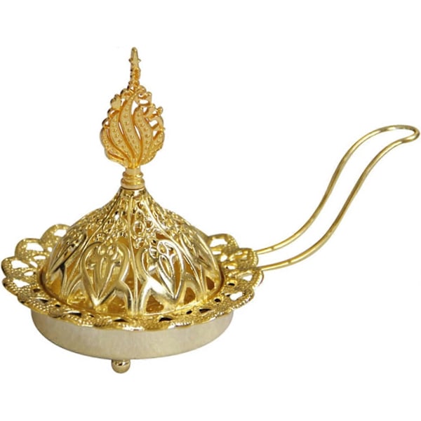 Vintage Metallrökelsekar, Arabiskt Rökelsekar, Mini Rökelsekar av Legering för Hemmakontor Guld Dekorativ Prydnad