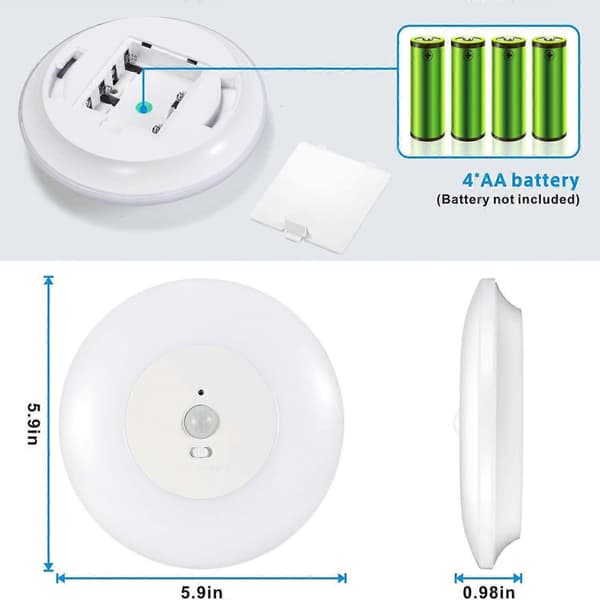 LED Taklampa med Rörelsesensor Batteridriven