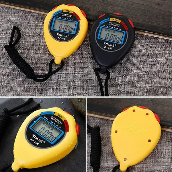 Kronograf med LCD-display och stoppur, Svart