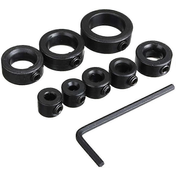 Borrdjupsstopp, Djupsstoppkrage, 8 st Djupsstoppkragar, Positioneringsring med Insexnyckel, 3-16 mm