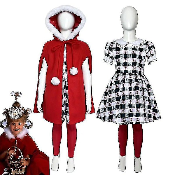 Flickor Cindy Lou Who Cosplay Kvinnor Jultomten Kostym Fancy Dress_SJJYV Women Full Set L