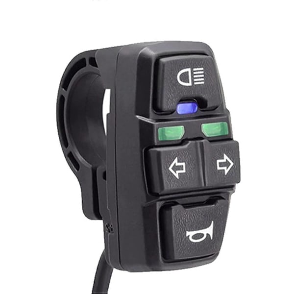 3 i 1 Motorcykel Strålkastare Blinkers Switch Tuta På/Av Kontroll Switch Knapp Kit för Scooter Elcykel Motorcykel