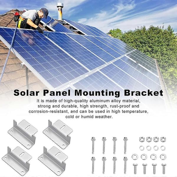 4 st Solpanel Monteringsfäste Z med Muttrar och Bultar