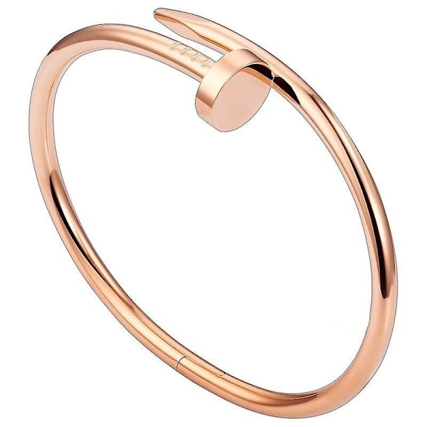Armband i rostfritt stål med spikhuvud - Slank yta Rose gold Smooth surface