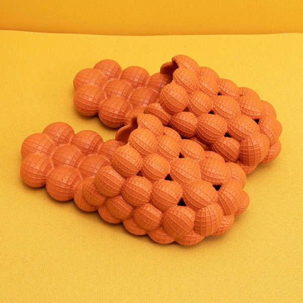 Kuddslider för kvinnor - Massage litchi SPA sandaler tofflor orange 41-42