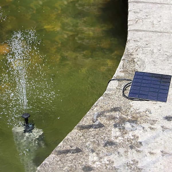 Solvattenfontän, soldriven vattenpump med 6 munstycken