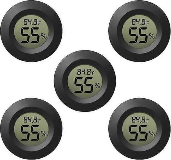 Digital LCD-skärm 5-pack Hygrometer Hygrometrar