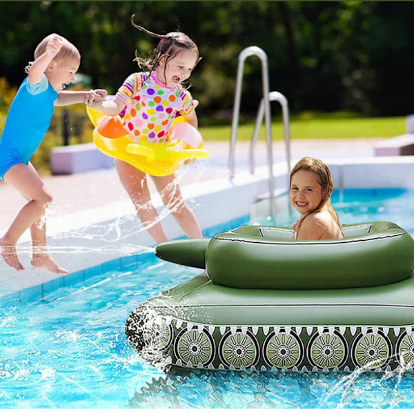 Tank Badring Vattenstrid Leksak Tank Pool Party Uppblåsbar Bil Bad 110cm