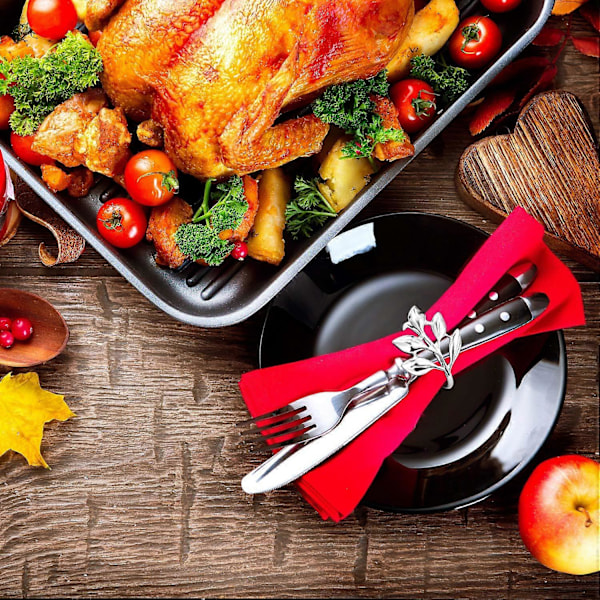 12 st blad servettringar höstfest servettringar för jul tacksägelsefester, bröllopsdekoration
