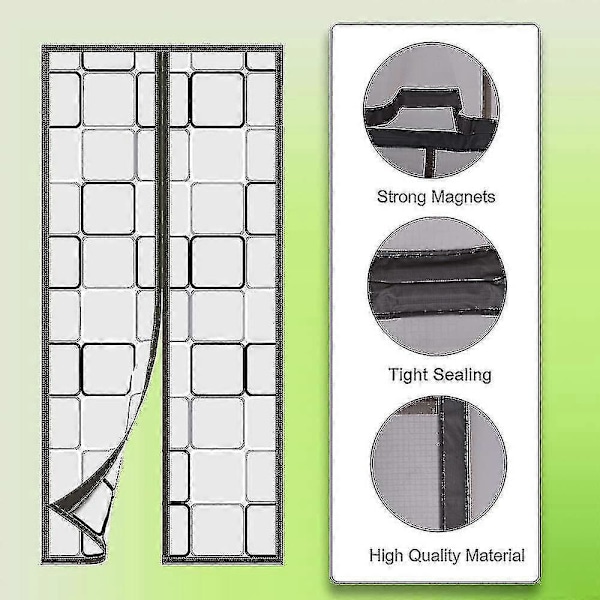 Isolerad dörrgardin - 81x203 cm Magnetisk termisk och isolerande självstängande dörröverdrag skärm för dörröppningar Håll drag borta för luftkonditionering