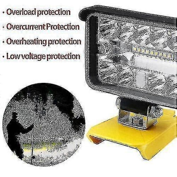 204W LED Arbetslampa 8600 Lm Ficklampa För Dewalt Xr 18V 20V Litiumbatteri