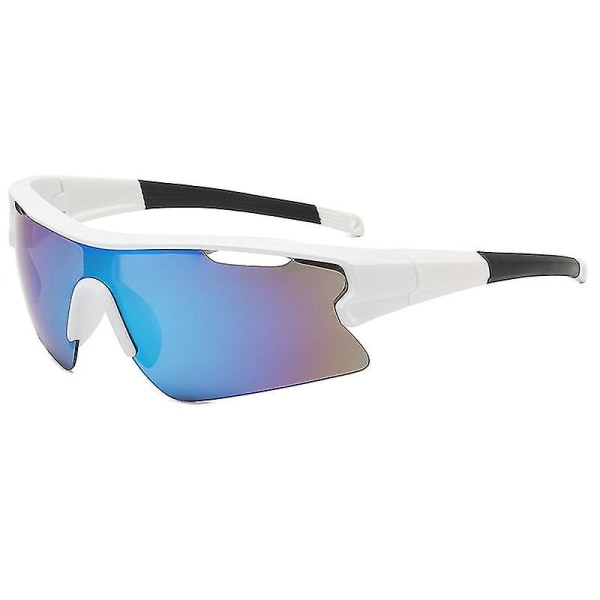 Solglasögon Utomhussport Cykling Löpning män och kvinnor White frame blue film
