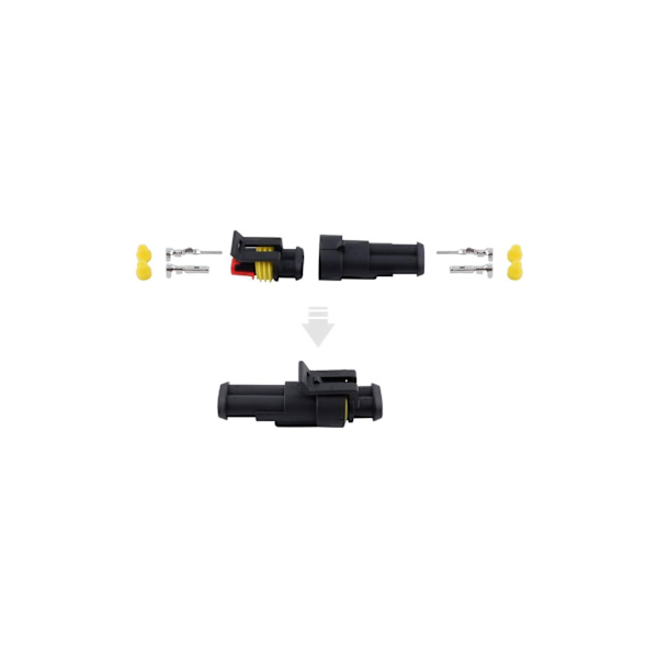 10 Kit Vattentät Elektrisk Kontakt 1,5 mm Serie Terminaler Vattenresistent (2 Stift)