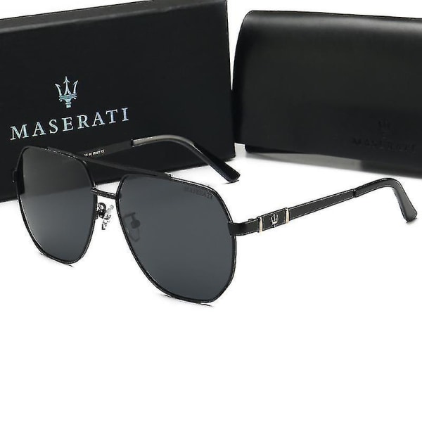 Nya solglasögon Maserati Solglasögon med stor ram Maserati Polarize svart