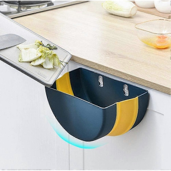 Mini U-formad Väggmonterad Hängande Köksavfallsbehållare Sot Design Stor Diameter Öppningsdesign Vikbar
