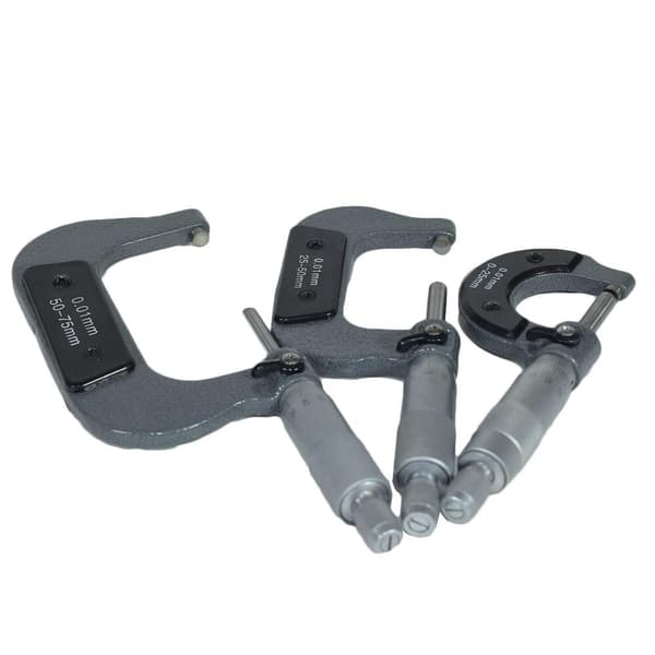 3 st Mikrometer Extern Justerbar Metrisk Mikrometer Karbidstäd 0 - 75mm