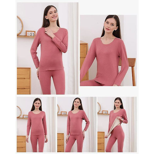 Vuxen Termisk Underkläder Pyjamas Set grey pink Men M