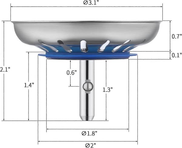 Rostfri diskbänksil Universal 2 st Polerad, Diameter 80mm
