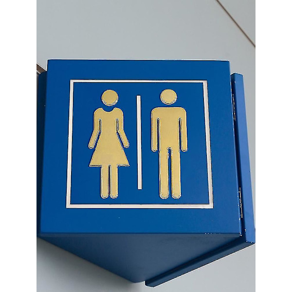 Bebetter 2-pack Toalett Symbol Självhäftande Badrumsskyltar Toalett Dörr Bronze