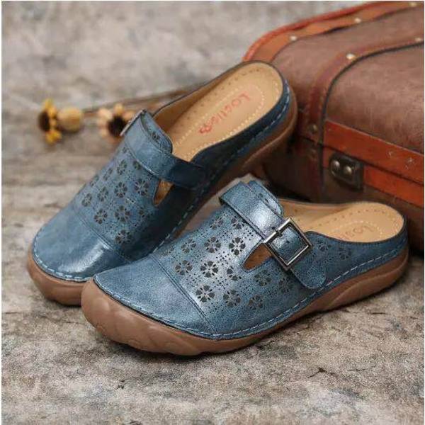 Sommar Slipsole Slip-on skor Ventilera tofflor Blue 39
