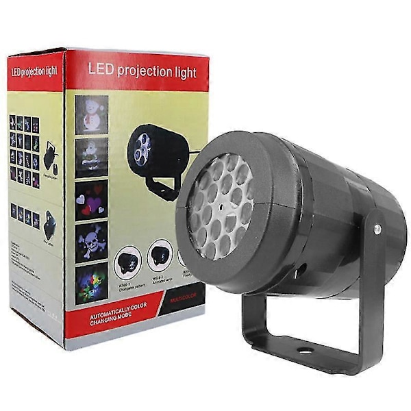 Jul LED Laser Snöflinga Snö Projektor Lampa Trädgård Utomhus Hemlampa