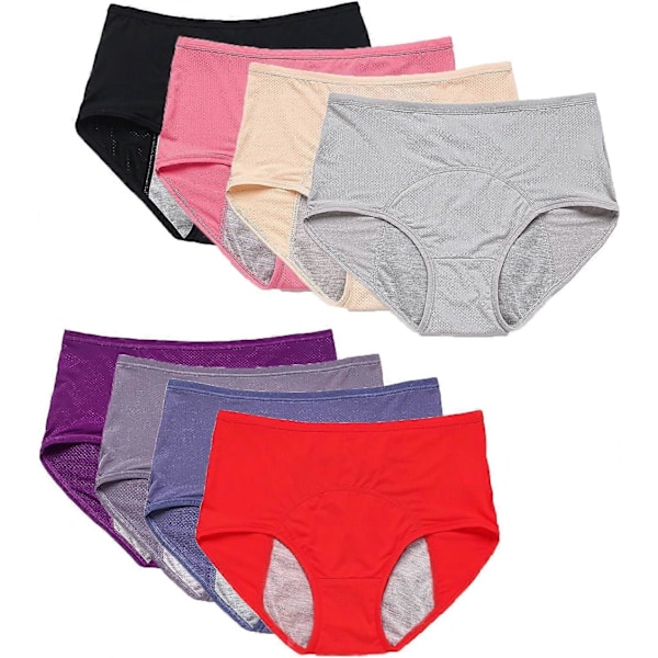 Läcksäkra Trosor för Över 60 kg, 8-pack Läcksäkra Underkläder för Kvinnor, Inkontinensunderkläder (8 st, 7XL)