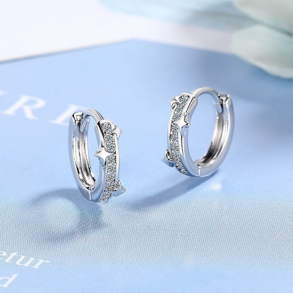 Par örhängen Snygga och minimalistiska stjärnformade diamanter örhängen Jul