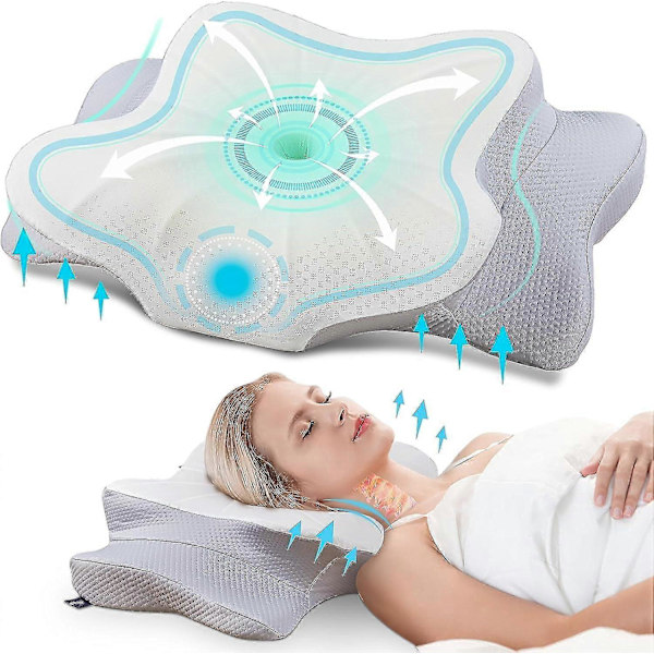 Ortopedisk Kudde, Ergonomisk Nackstödskudde Tillverkad av Memory Foam och Nackkudde för Optimalt Stöd, Kudde för Sido-, Rygg- och Magsovare