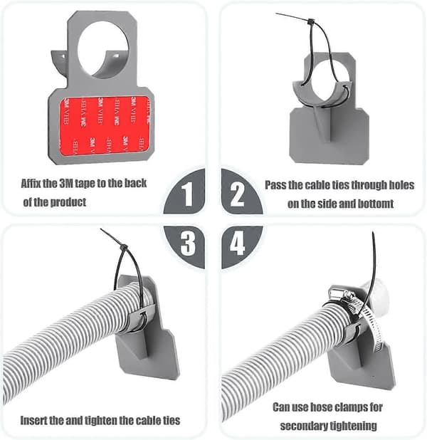 Set med 2 Poolslangsstöd, pooladapter, grå pooltillbehör, för poolslangar inom 38 mm