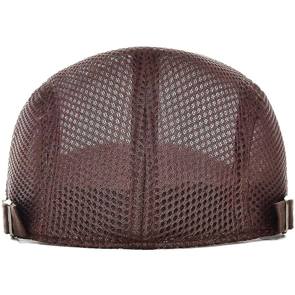 Män Andas Mesh Sommar Hat Justerbar Newsboy Basker Ivy Cap Coffee