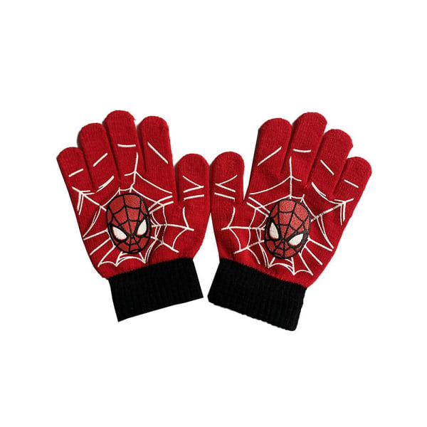 Spiderman Vantar för Barn Pojkar, Hel Finger, Varma Vinterstickade Termiska Vantar A
