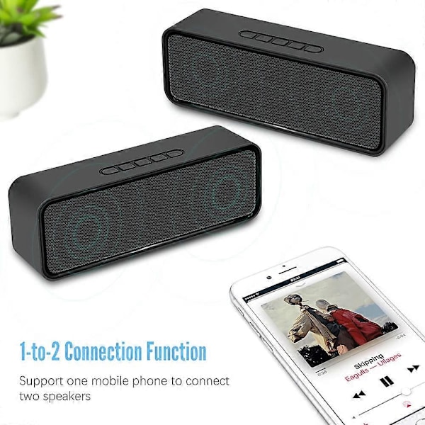 Portabel Trådlös Högtalare, Bluetooth 5.0 Högtalare (Svart)