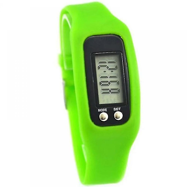 Stegräknare Klocka med LCD-Skärm Enkel Användning Promenad Fitness Tracker Armband Orange