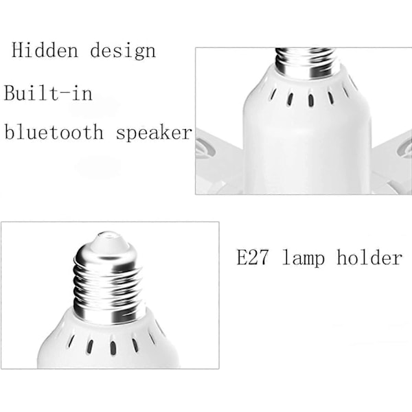 RGB Färg LED Lampa Dimbar E27 Sockel Fjärrkontroll och APP-Kontroll, 4 Lägen Musiklampor med Bluetooth Högtalare, 24W