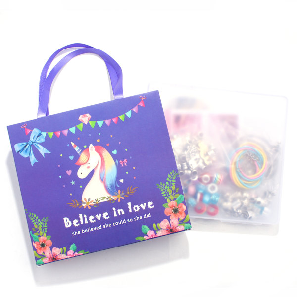 Adventskalender - 76 st Unicorn Exklusiv Armband Presentask DIY Carto