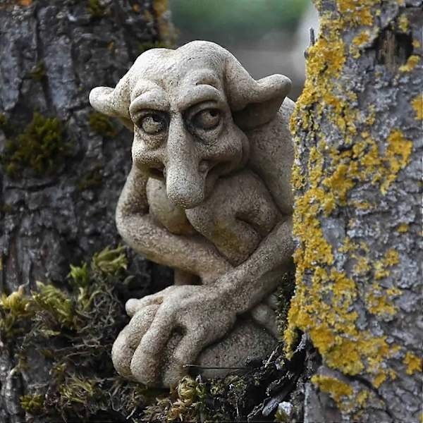 Gargoyle Statyett i Resin, Gotisk Gargoyle Trädgårdsfigur